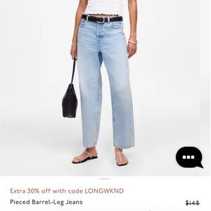 SOLD OUT Madewell Women's Pierced Barrel Leg Jeans